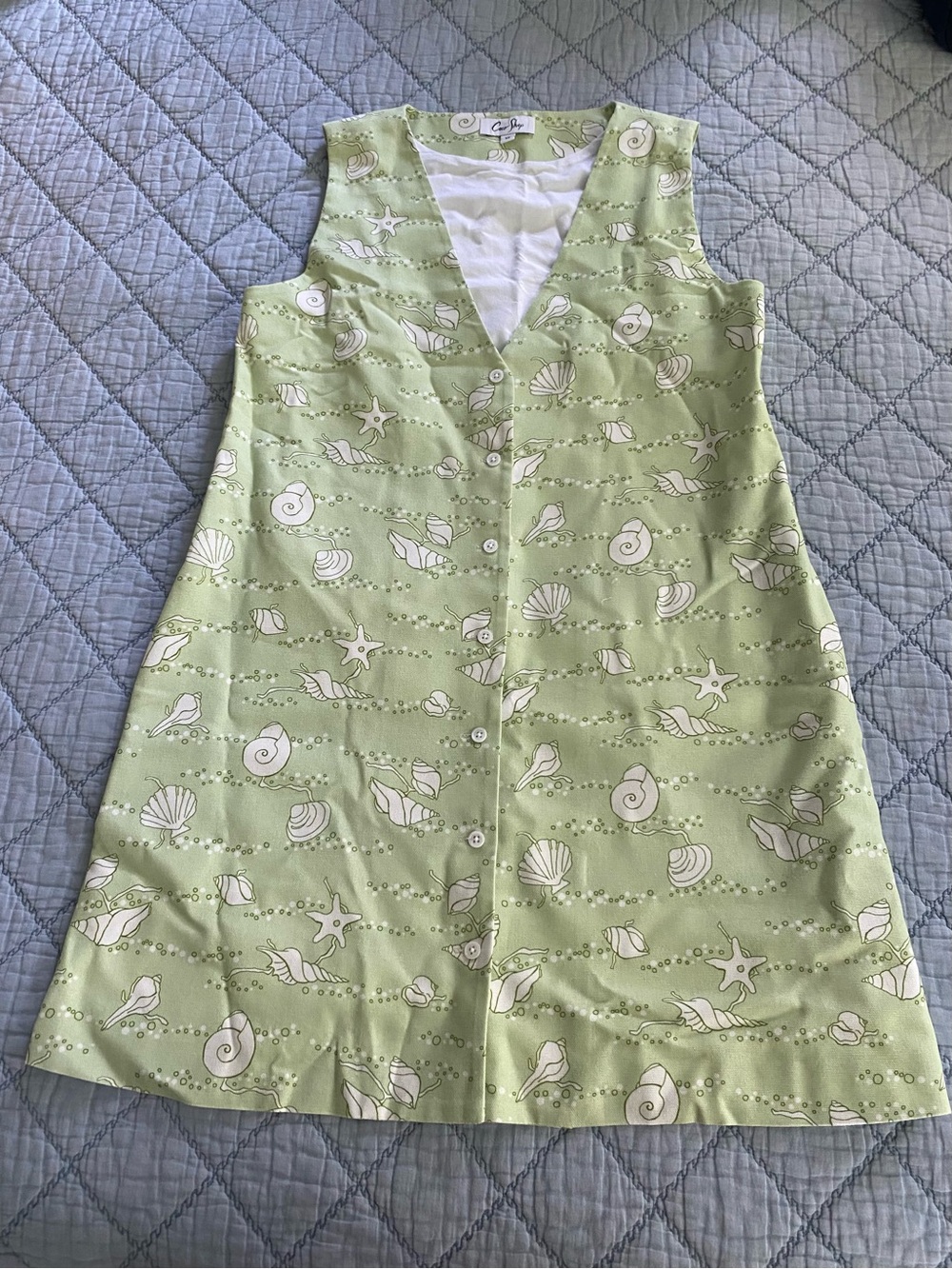 Coco Shop Lime Shell Shift Dress Size XS